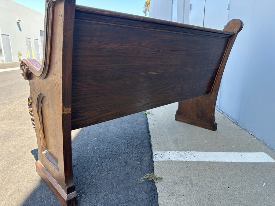 Vintage Wooden Church Pew Bench 59W X 24D X 38H [Photo 10]