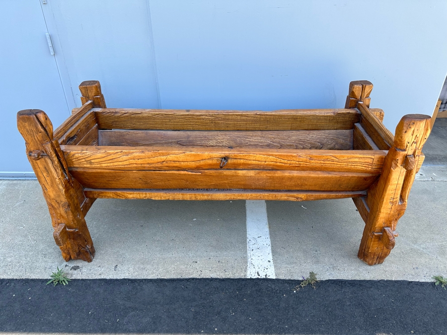 Antique Wooden Horse Manger Trough 71W X 30D X 34H [Photo 13]