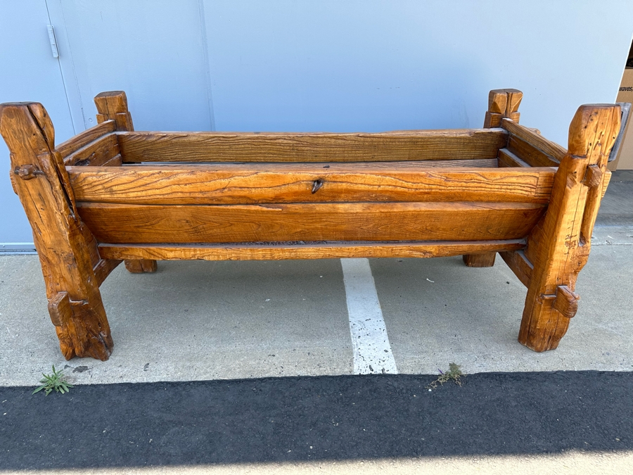 Antique Wooden Horse Manger Trough 71W X 30D X 34H [Photo 4]