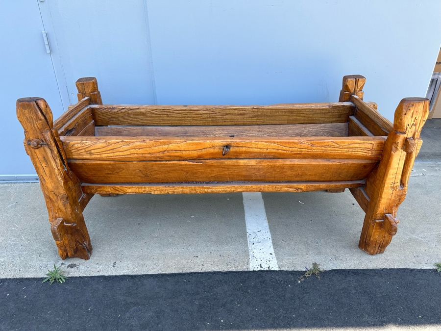 Antique Wooden Horse Manger Trough 71W X 30D X 34H [Photo 3]
