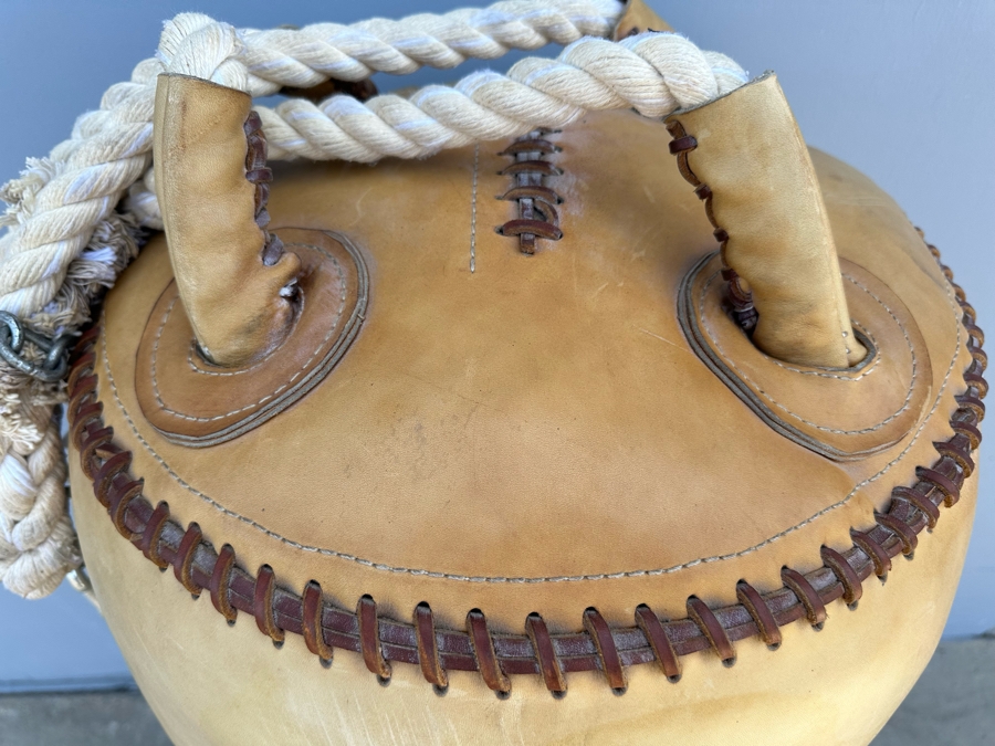 Lineaus Leather Medicine Bag Heavy Punching Bag Double Locked-Stitched 150lbs 57L With Lineaus Leather Boxing Gloves By Lineaus Athletic Company - See Details - Retails $7,900 [Photo 6]