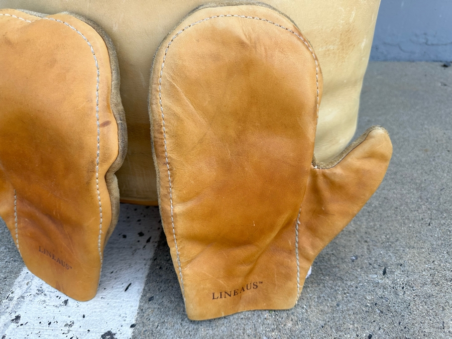 Lineaus Leather Medicine Bag Heavy Punching Bag Double Locked-Stitched 150lbs 57L With Lineaus Leather Boxing Gloves By Lineaus Athletic Company - See Details - Retails $7,900 [Photo 8]