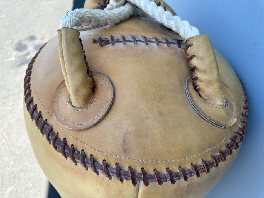 Lineaus Leather Medicine Bag Heavy Punching Bag Double Locked-Stitched 150lbs 57L With Lineaus Leather Boxing Gloves By Lineaus Athletic Company - See Details - Retails $7,900 [Photo 10]