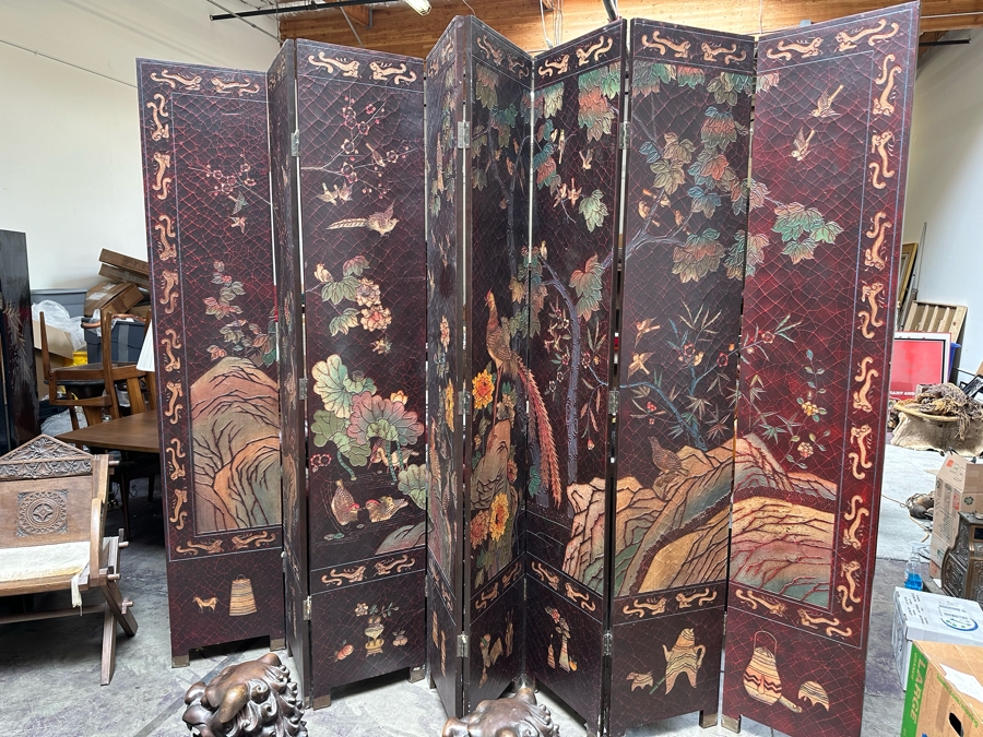 Massive 8-Panel Asian Room Divider Screen 12'W X 8'H [Photo 3]