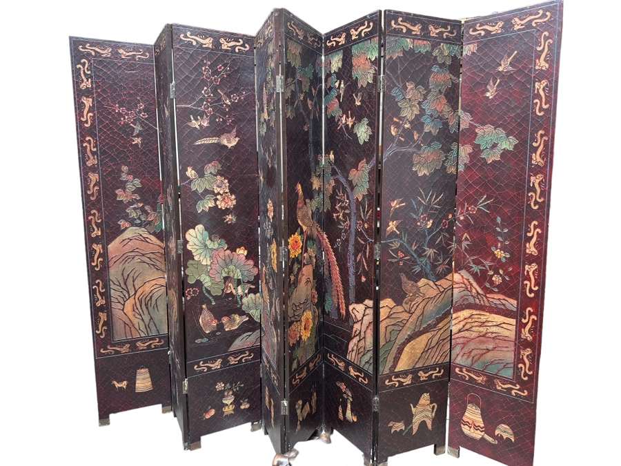 Massive 8-Panel Asian Room Divider Screen 12'W X 8'H [Photo 18]