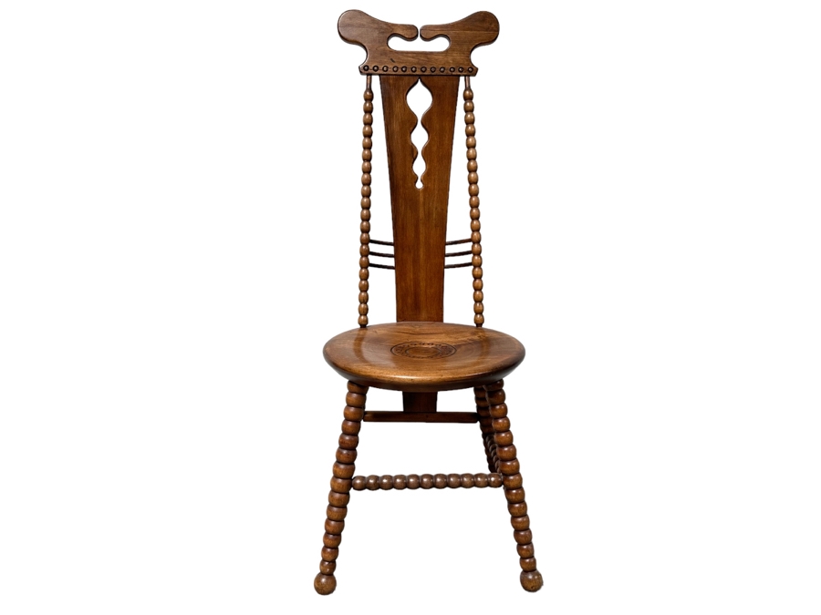 Antique Wooden Hall Chair 17W X 44H [Photo 1]