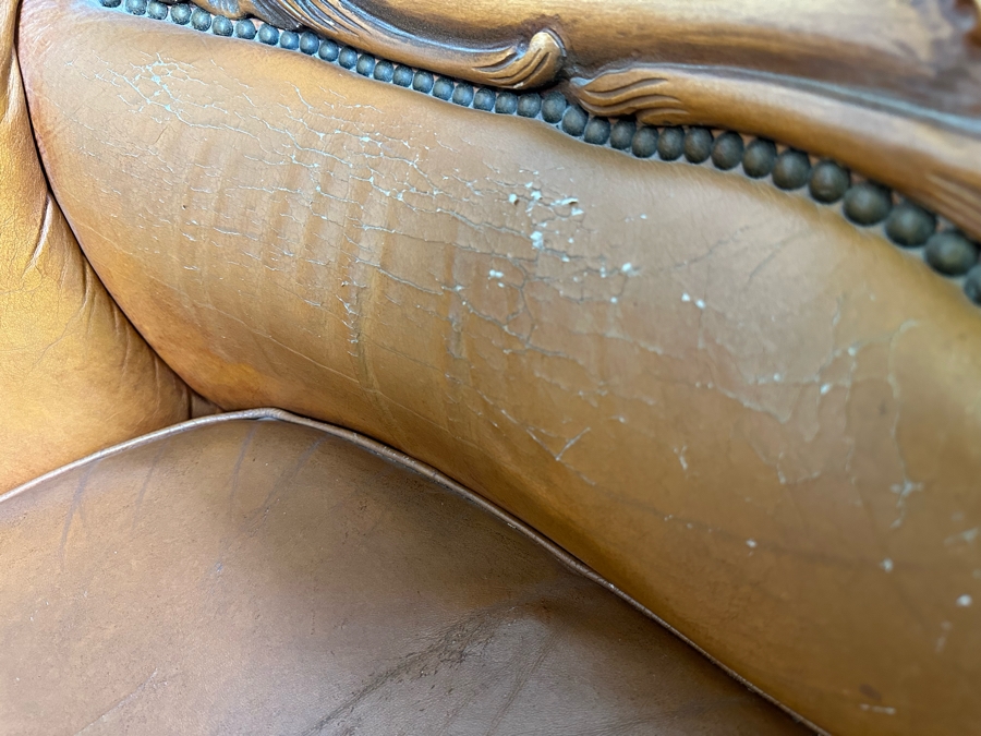 Baroque Rococo Leather Sofa 85W X 38D X 46H [Photo 8]