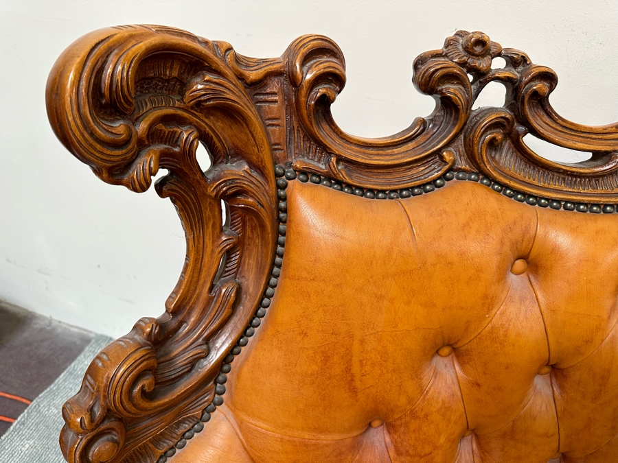 Baroque Rococo Leather Sofa 85W X 38D X 46H [Photo 7]