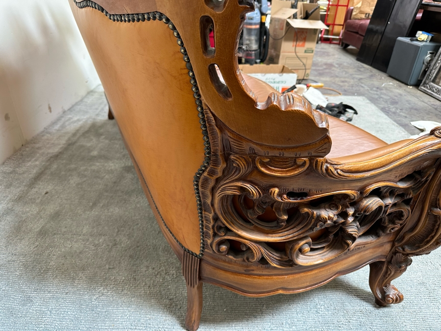 Baroque Rococo Leather Sofa 85W X 38D X 46H [Photo 12]