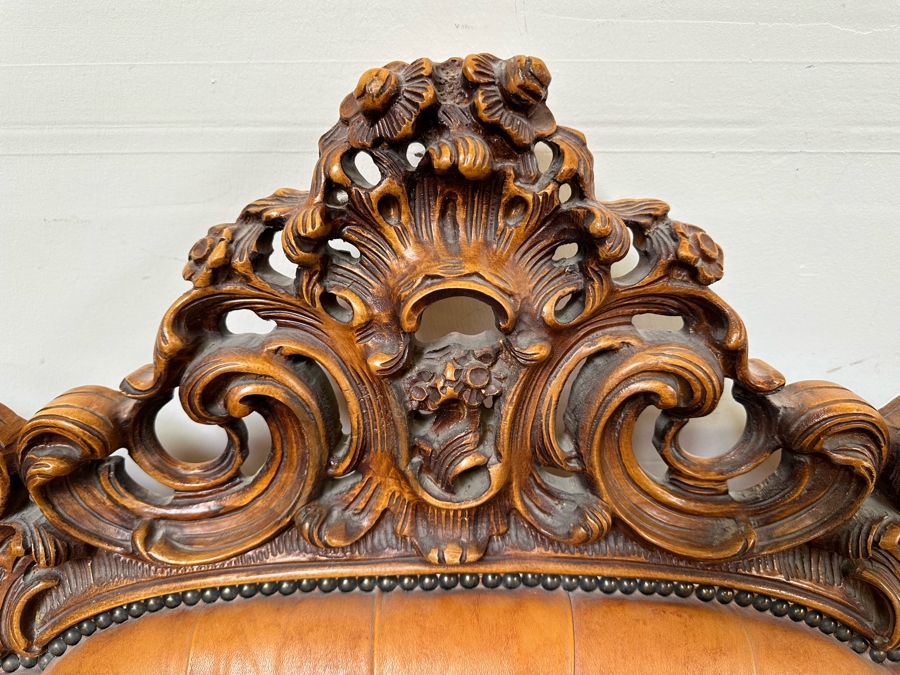 Baroque Rococo Leather Sofa 85W X 38D X 46H [Photo 6]