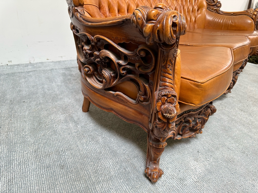Baroque Rococo Leather Sofa 85W X 38D X 46H [Photo 10]