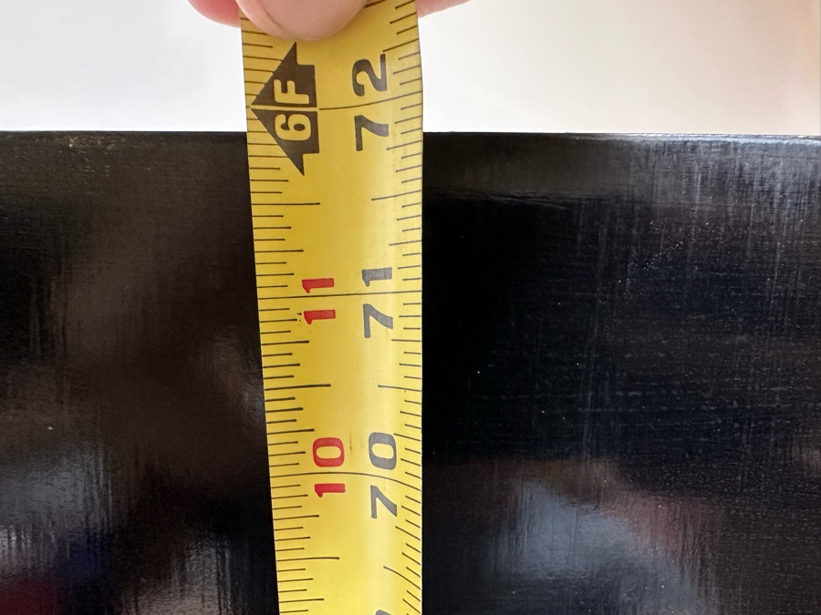 Impressive Vintage Japanese 4-Panel Hand Painted Black Lacquer Screen Room Divider 64W X 72H [Photo 23]