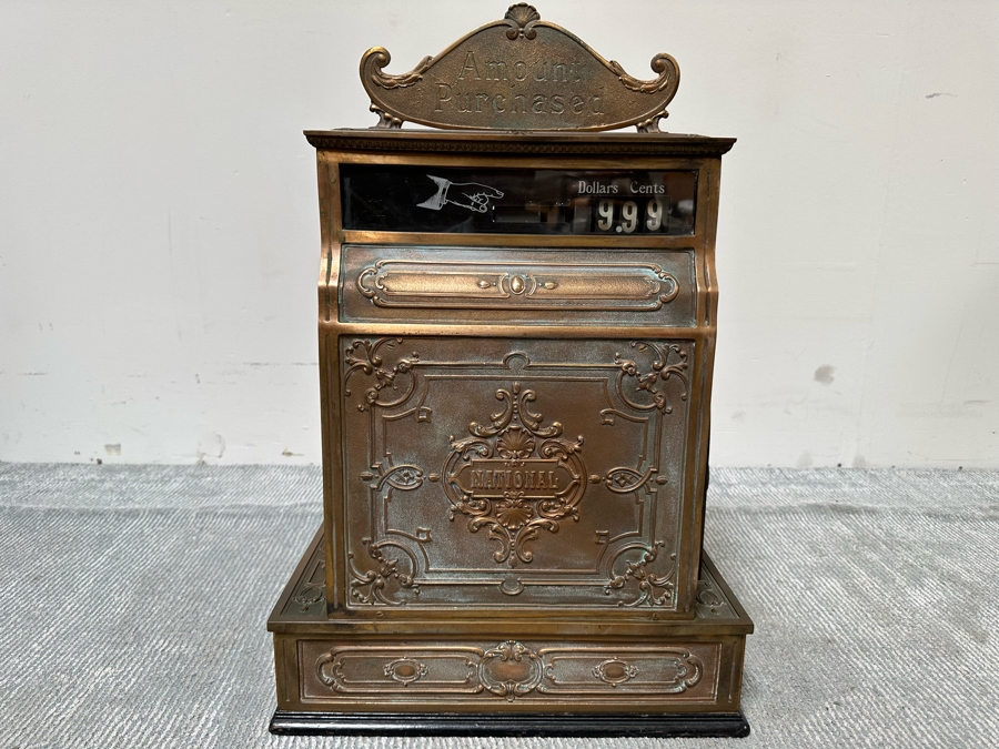 Antique National Cash Register Brass Cash Register Do Not Have Key 19W X 16D X 26.5H [Photo 16]