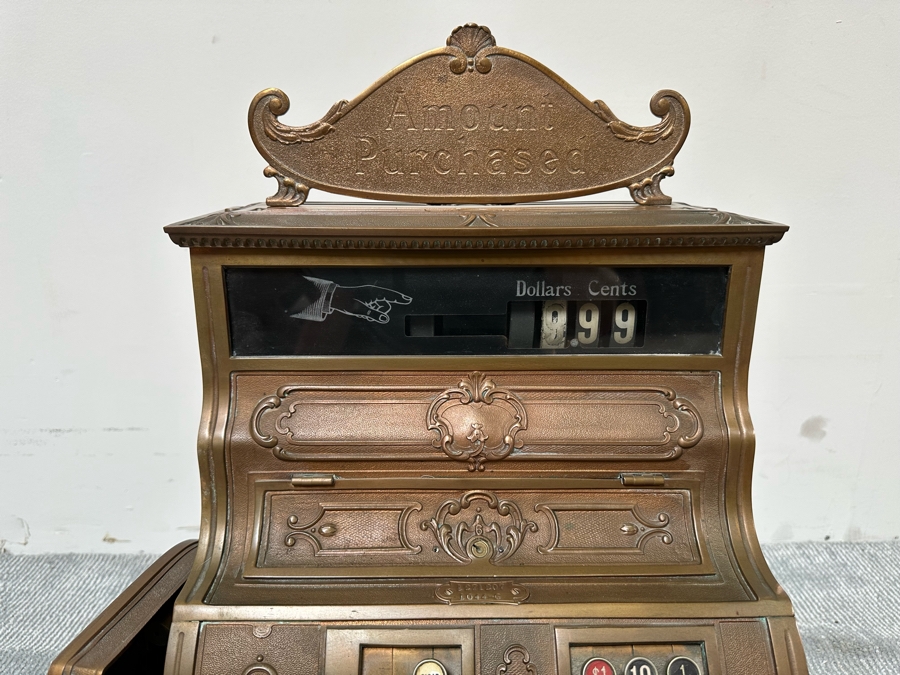 Antique National Cash Register Brass Cash Register Do Not Have Key 19W X 16D X 26.5H [Photo 6]