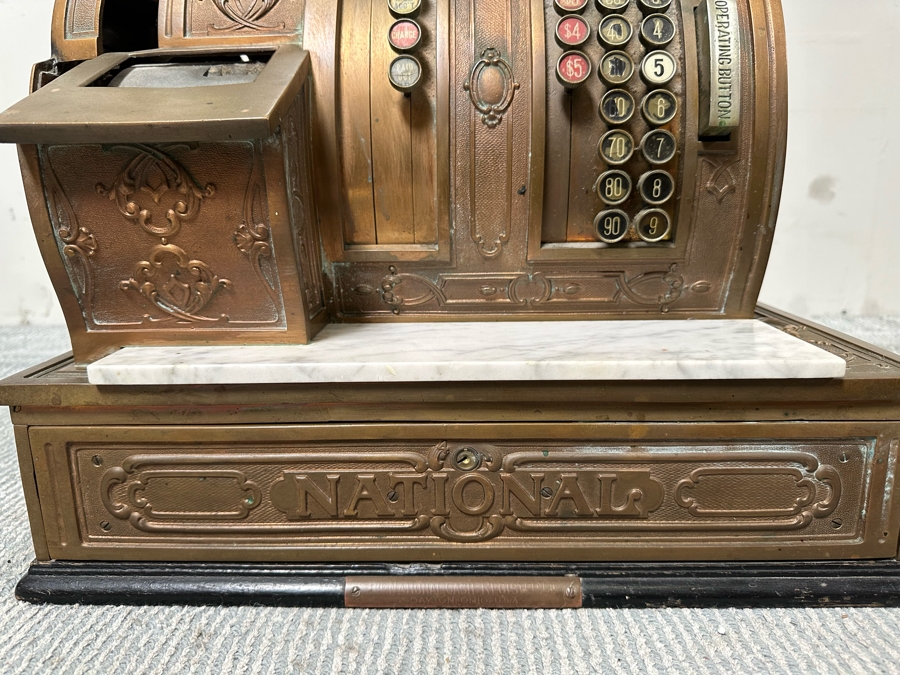 Antique National Cash Register Brass Cash Register Do Not Have Key 19W X 16D X 26.5H [Photo 9]
