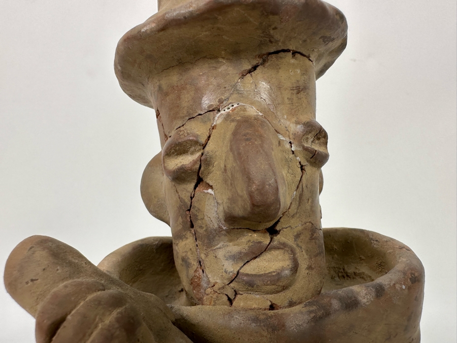 Old Pre Columbian Pottery Figure Has Been Pieced Together And Head Is Loose 12H [Photo 9]