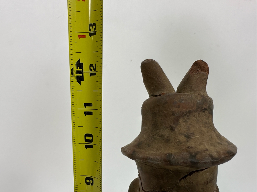 Old Pre Columbian Pottery Figure Has Been Pieced Together And Head Is Loose 12H [Photo 14]