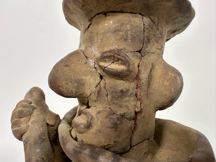 Old Pre Columbian Pottery Figure Has Been Pieced Together And Head Is Loose 12H [Photo 8]