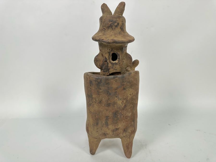 Old Pre Columbian Pottery Figure Has Been Pieced Together And Head Is Loose 12H [Photo 6]