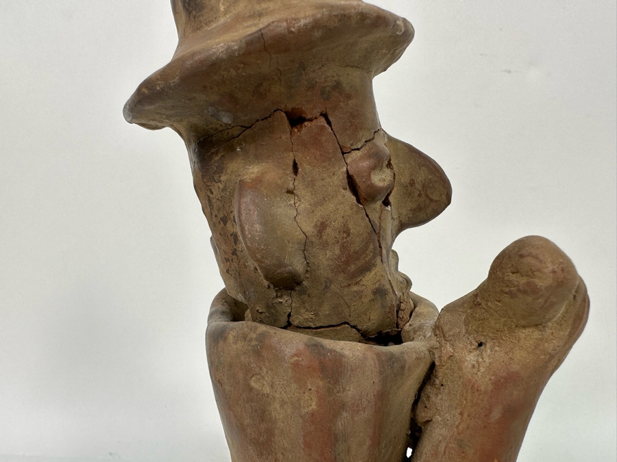 Old Pre Columbian Pottery Figure Has Been Pieced Together And Head Is Loose 12H [Photo 5]