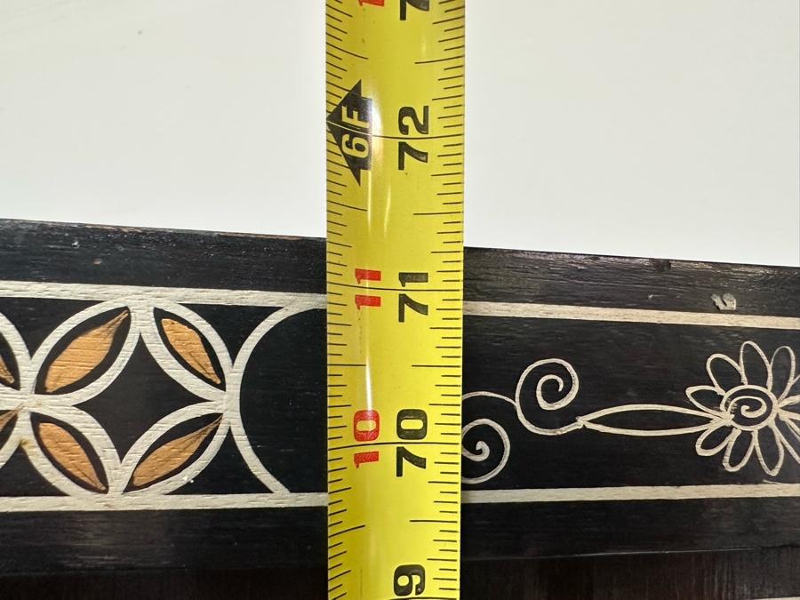 Stunning 4-Panel Japanese Wooden Room Divider Screen With Applied Semi-Precious Stone Carvings 70W X 71H [Photo 20]