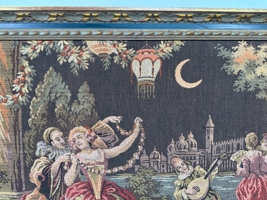 Vintage Moonlight Serenade Belgium Tapestry Framed 33 X 26 [Photo 7]