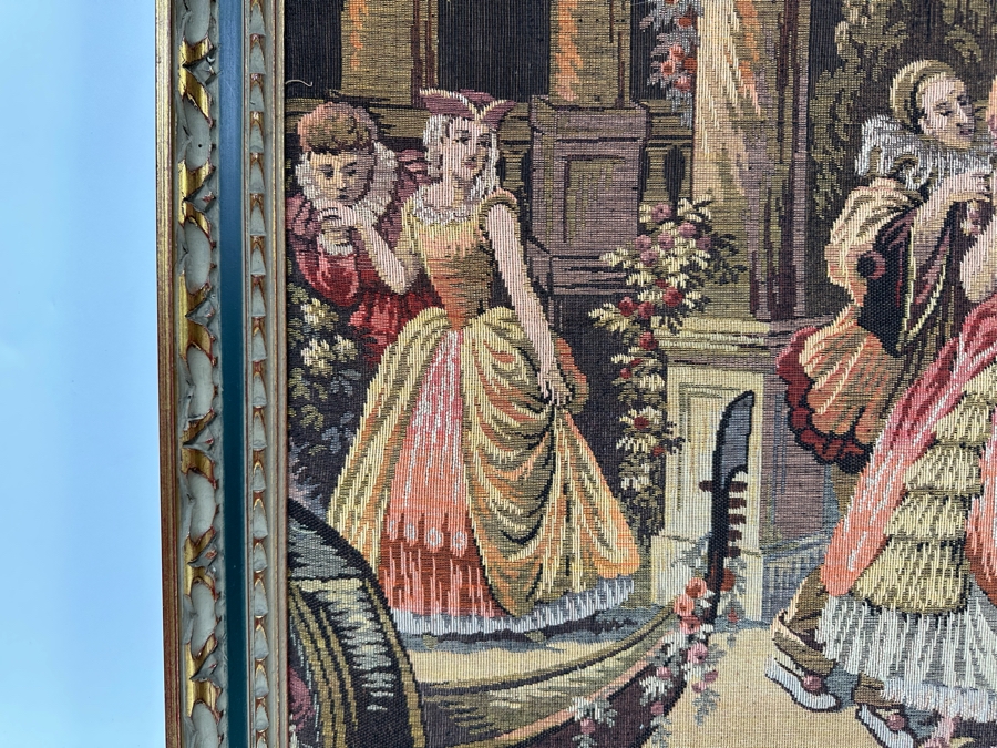 Vintage Moonlight Serenade Belgium Tapestry Framed 33 X 26 [Photo 6]