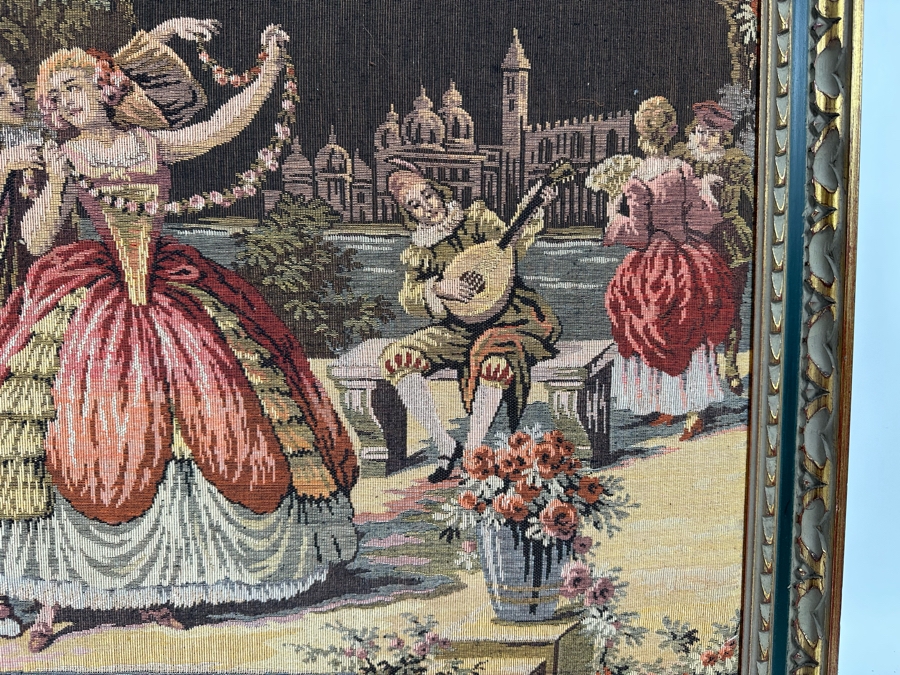 Vintage Moonlight Serenade Belgium Tapestry Framed 33 X 26 [Photo 5]