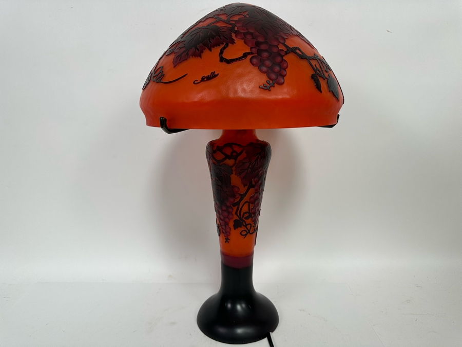 Reproduction Galle Resin Table Lamp 13W X 22H [Photo 6]