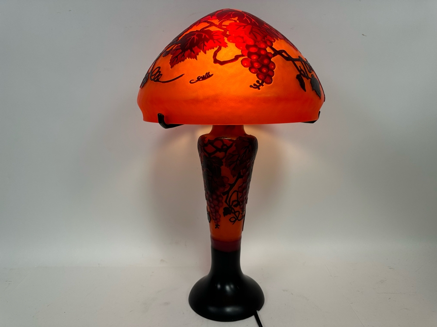 Reproduction Galle Resin Table Lamp 13W X 22H [Photo 3]