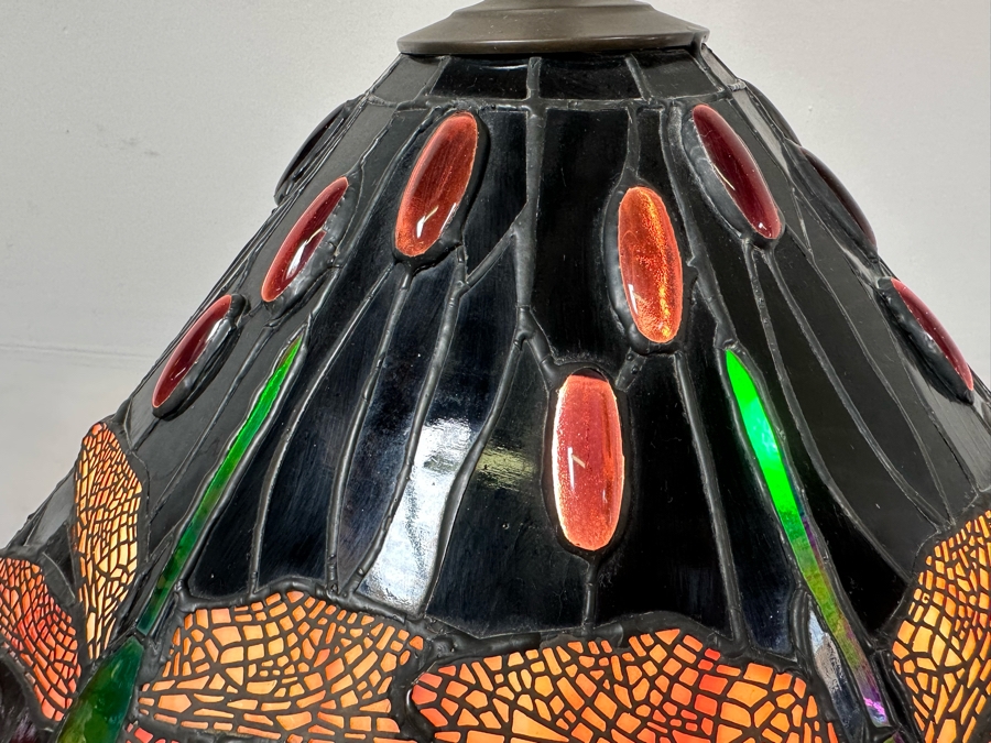 Tiffany Style Dragonfly Floor Lamp With Bronze Tree Root Lamp Base 20W X 63H [Photo 9]