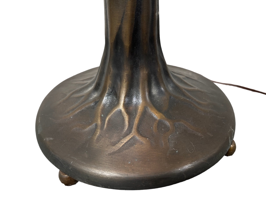 Tiffany Style Dragonfly Floor Lamp With Bronze Tree Root Lamp Base 20W X 63H [Photo 4]