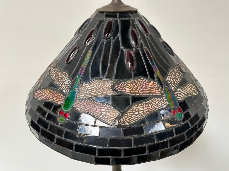 Tiffany Style Dragonfly Floor Lamp With Bronze Tree Root Lamp Base 20W X 63H [Photo 13]