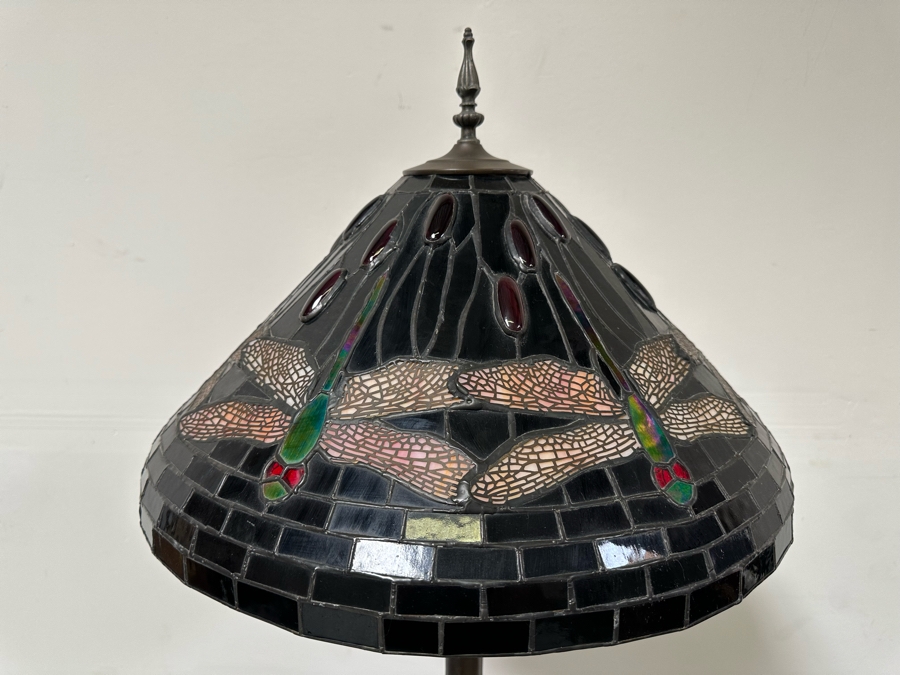 Tiffany Style Dragonfly Floor Lamp With Bronze Tree Root Lamp Base 20W X 63H [Photo 12]