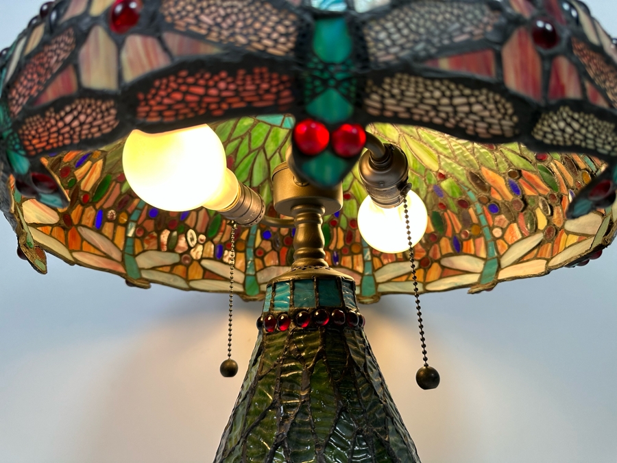 Tiffany Style Dragonfly Table Lamp 16W X 25H [Photo 9]