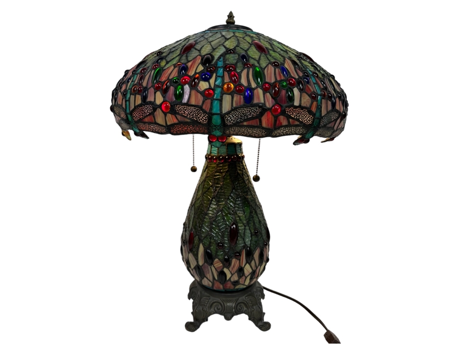Tiffany Style Dragonfly Table Lamp 16W X 25H [Photo 1]