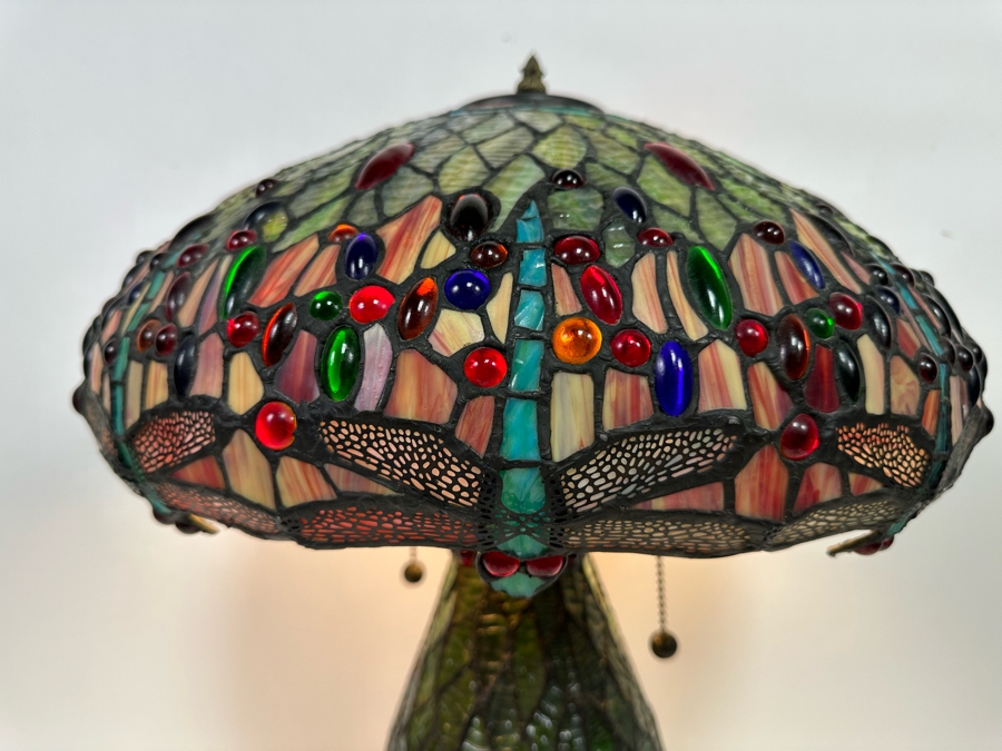 Tiffany Style Dragonfly Table Lamp 16W X 25H [Photo 4]