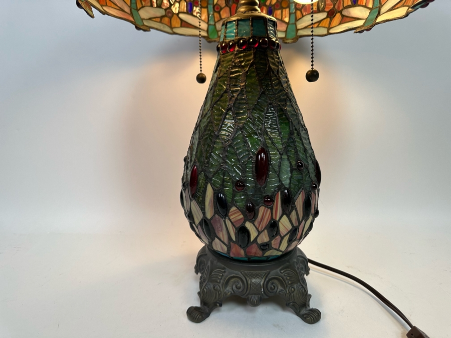 Tiffany Style Dragonfly Table Lamp 16W X 25H [Photo 10]