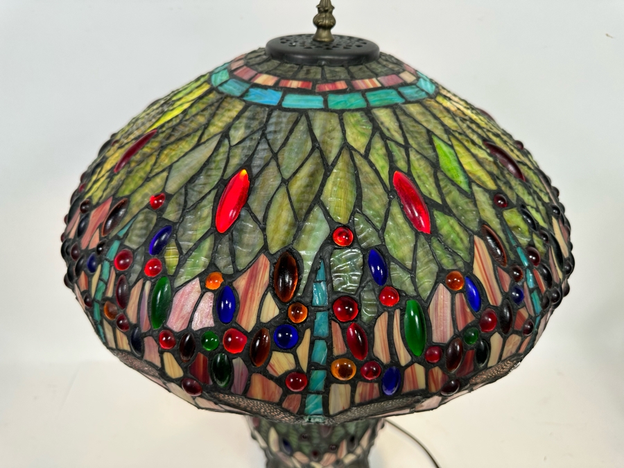 Tiffany Style Dragonfly Table Lamp 16W X 25H [Photo 7]