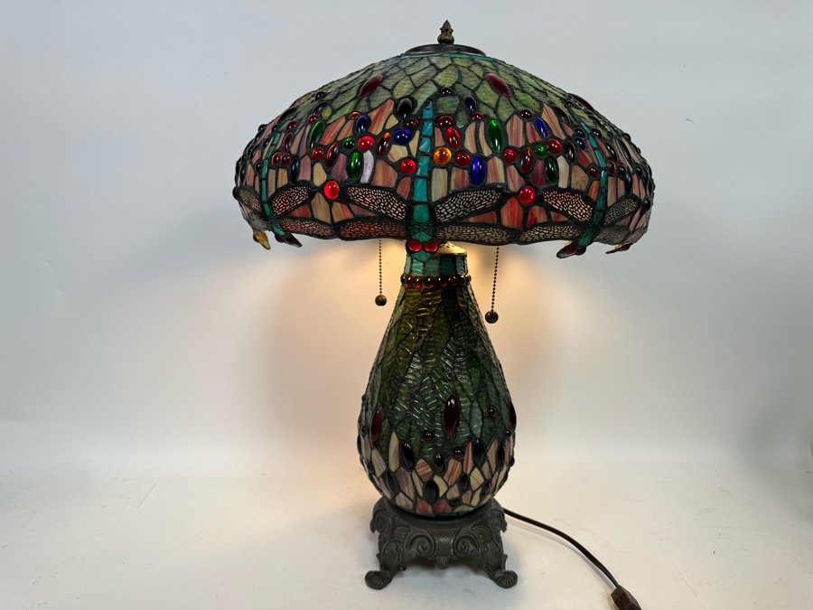 Tiffany Style Dragonfly Table Lamp 16W X 25H [Photo 2]