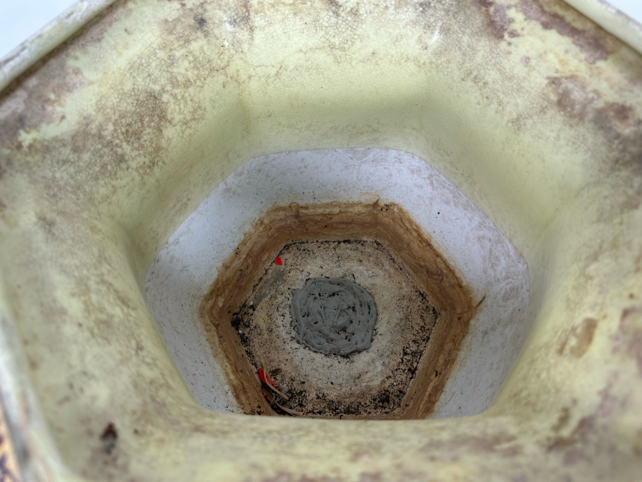 Pair Of Japanese Hand Painted Flower Pots 13.5W And 8W [Photo 7]