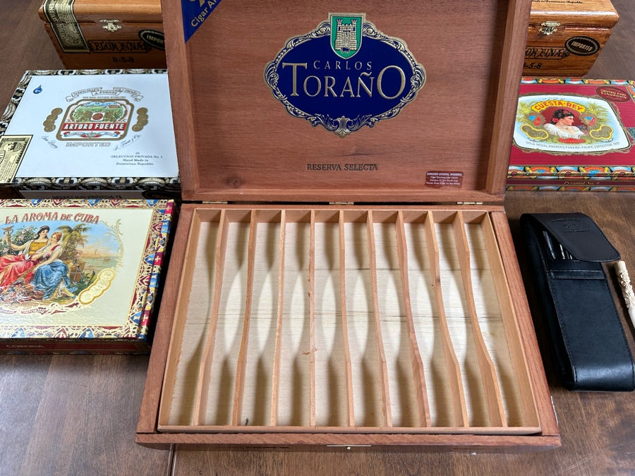 Collection Of Cigar Boxes, Lighter, Pipe Accessories [Photo 16]