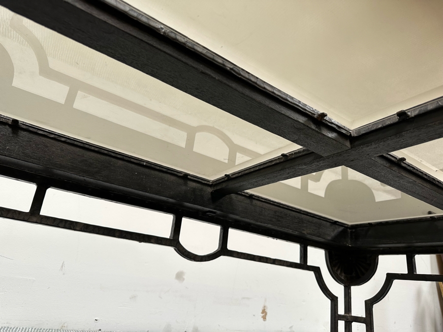 Brass And Iron Glass Top Coffee Table 52W X 39D X 19H [Photo 8]