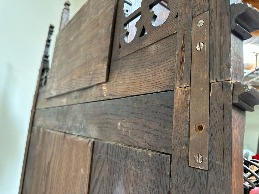 Stunning Antique Gothic Hall Tree 2-Piece Top May Be Removed 50W X 20D X 106H (81 H Without Top) [Photo 22]