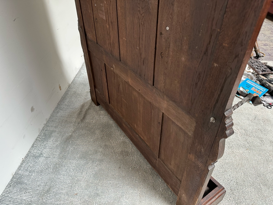 Stunning Antique Gothic Hall Tree 2-Piece Top May Be Removed 50W X 20D X 106H (81 H Without Top) [Photo 23]