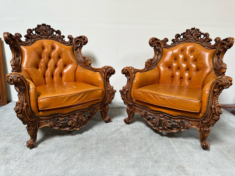 Pair Of Baroque Rococo Armchairs 39W X 32D X 41.5H [Photo 9]