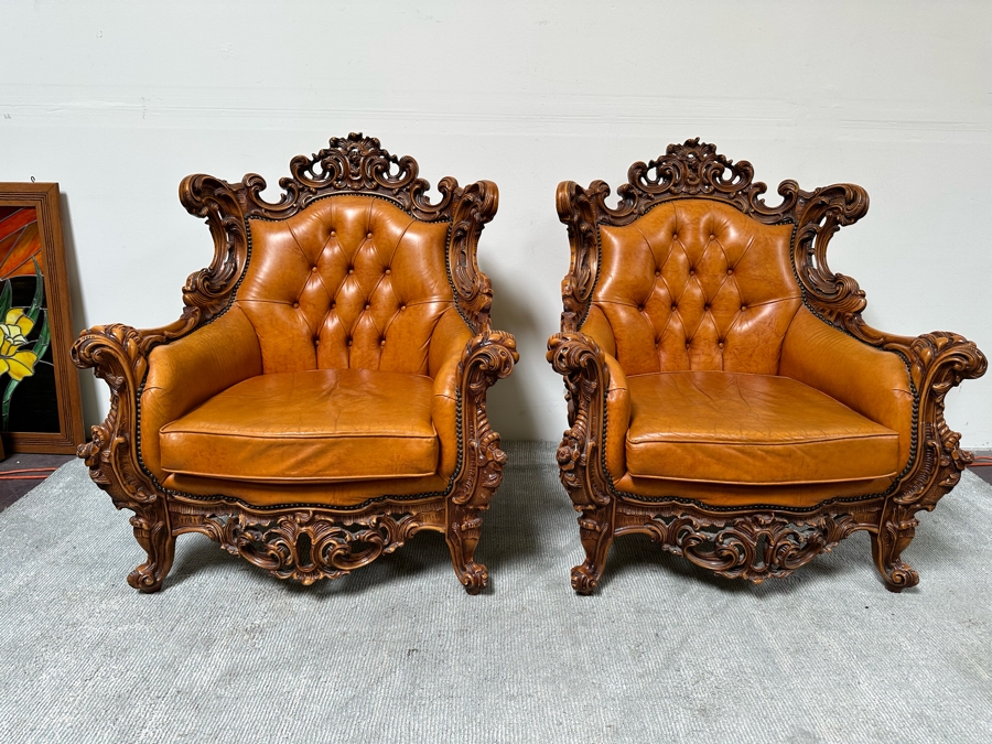 Pair Of Baroque Rococo Armchairs 39W X 32D X 41.5H [Photo 3]