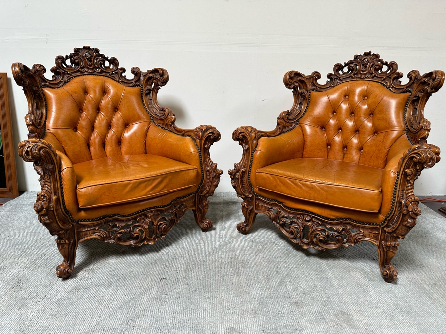 Pair Of Baroque Rococo Armchairs 39W X 32D X 41.5H [Photo 10]