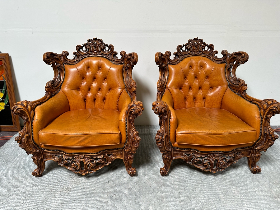 Pair Of Baroque Rococo Armchairs 39W X 32D X 41.5H [Photo 4]