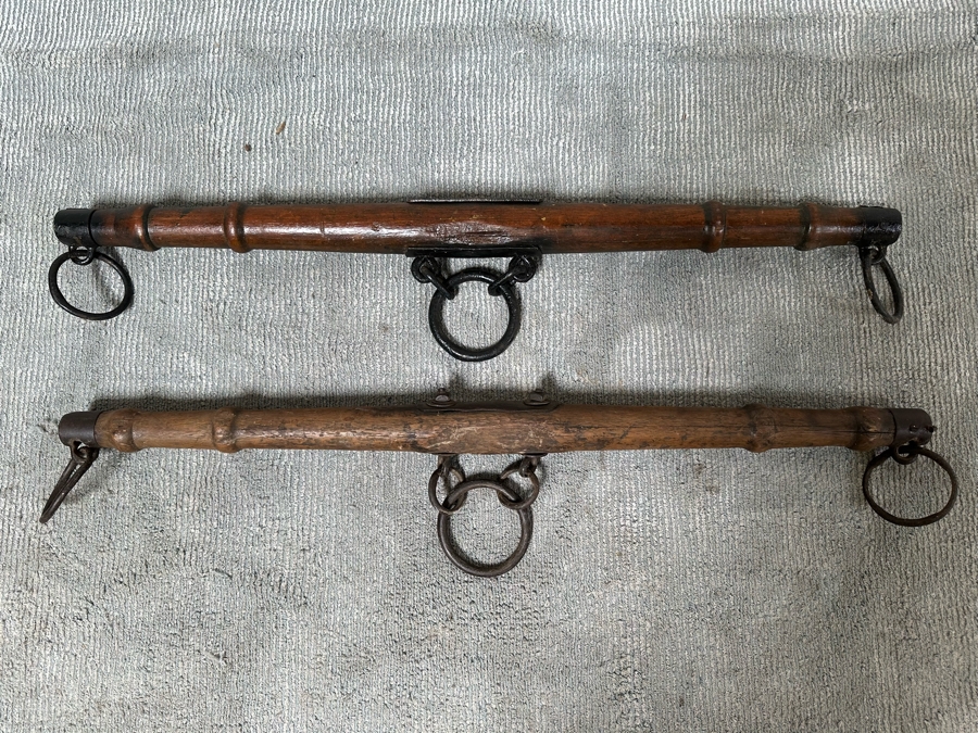 Pair Of Antique Oxen Cattle Yokes 40W [Photo 2]